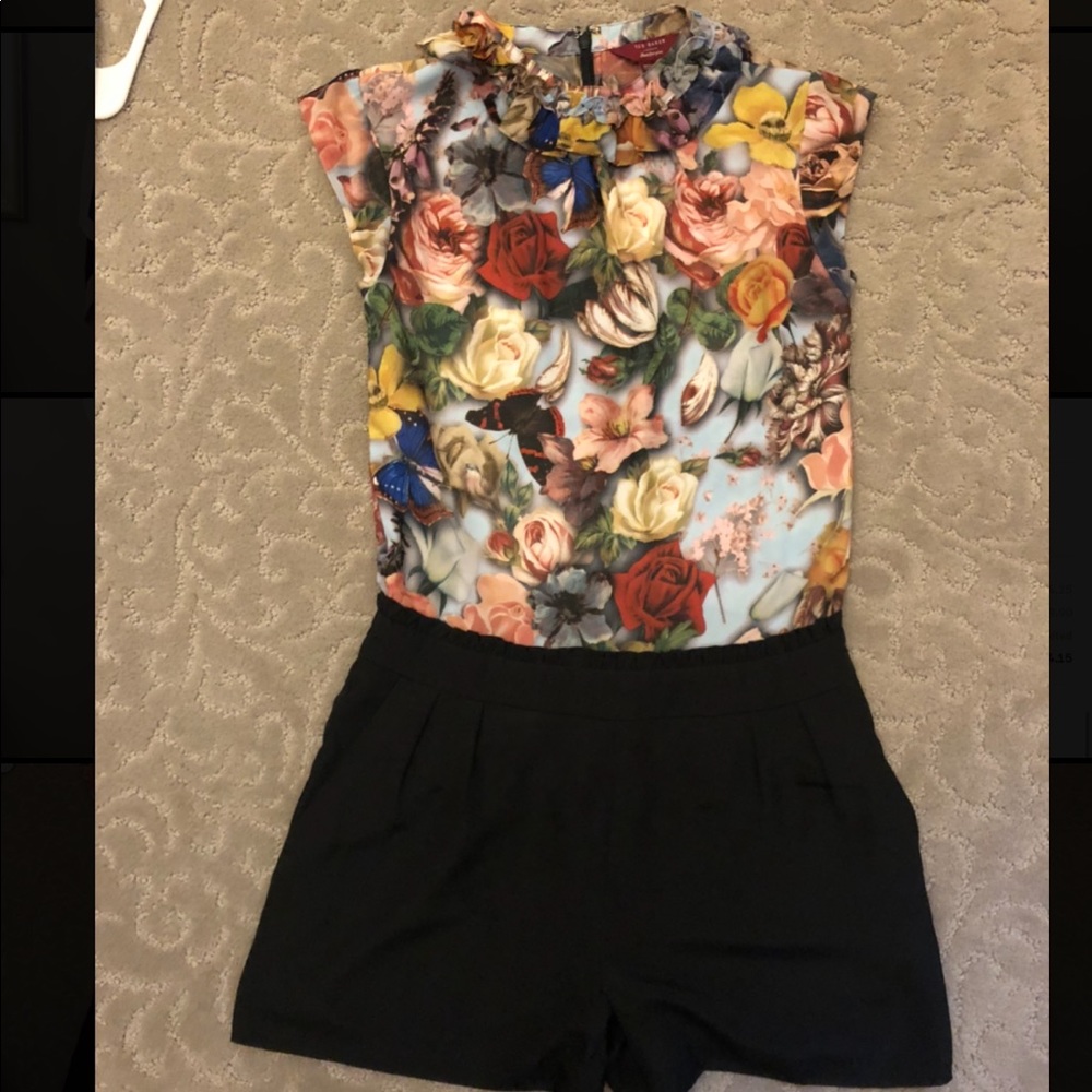 Ted Baker Floral Butterfly Print Romper